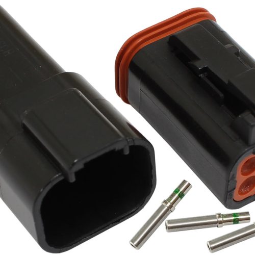WEATHERTIGHT 4 PIN CONNECTOR KIT DEUTSCH DT STYLE BLACK