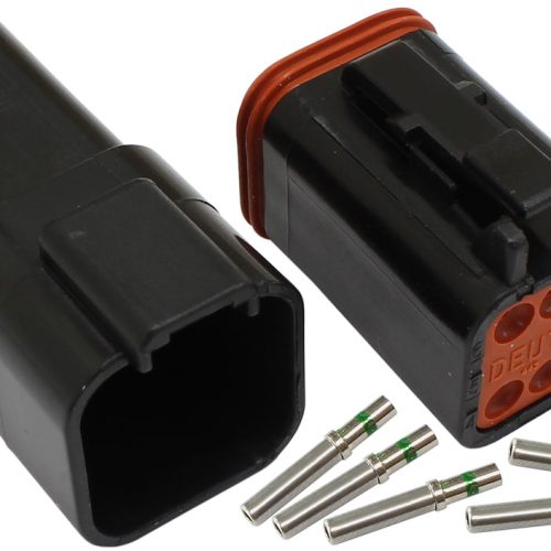 WEATHERTIGHT 6 PIN CONNECTOR KIT DEUTSCH DT STYLE BLACK