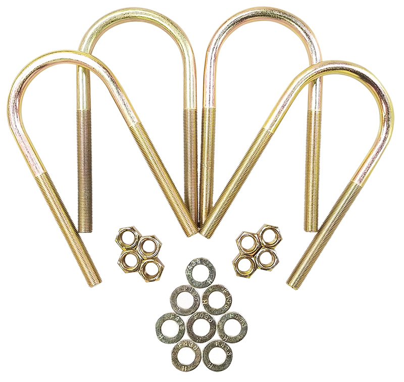 ROUND U-BOLTS, 3.00" x 7" LONGSET OF 4 WITH NUTS & WASHERS