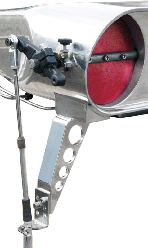 BILLET BIRD CATCHER THROTTLE BRACKET. POLISHED ALUMINUM