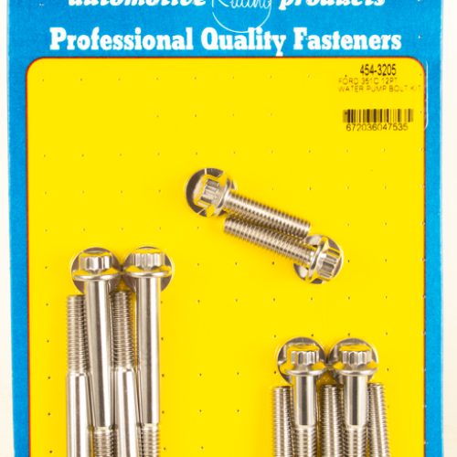 FORD 351C WATER PUMP BOLTS 12-POINT, STAINLESS STEEL