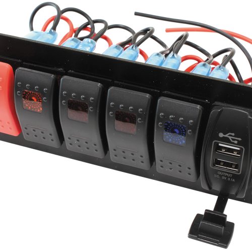 SWITCH PANEL 2x W/ USB, Start & 4 x ON / OFF SWITCHES