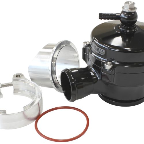 50mm PLUMB BACK BLOW OFF VALVEBLACK V-BAND WITH 34MM BARB