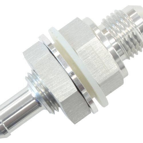 -8AN BULKHEAD FITTING WITH 1/2BARB FOR PUSH ON HOSE