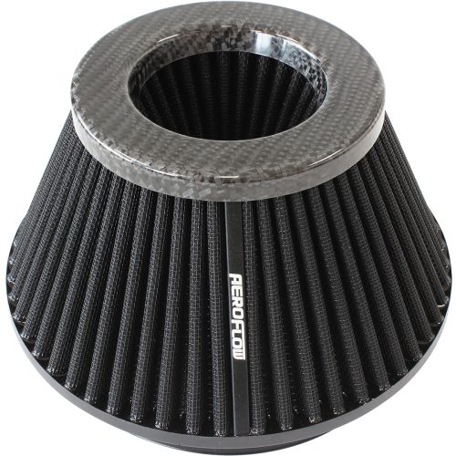 6″ CARBON INVERTED TAPERED    7.6 / 4.7″ O.D,  4″ HIGH BLACK
