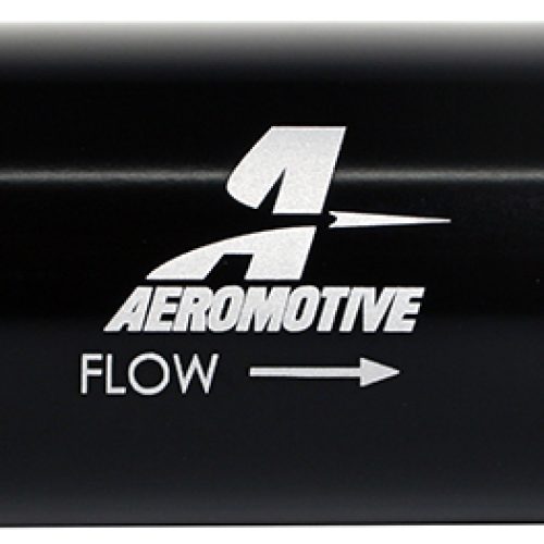 INLINE BLACK FUEL FILTER 10MICMICROGLASS -10AN MALE 2″ OD