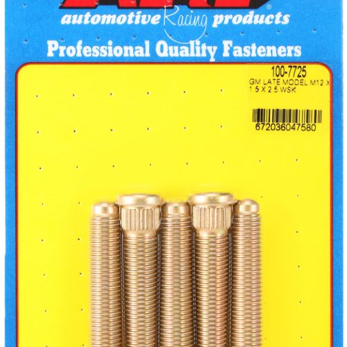 WHEEL STUDS, LATE GM M12 x 1.52.50″ UHL, .509″ KNURL, 5-PACK
