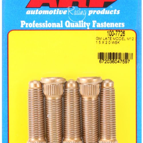 WHEEL STUDS, LATE GM M12 x 1.52.00″ UHL, .509″ KNURL, 5-PACK