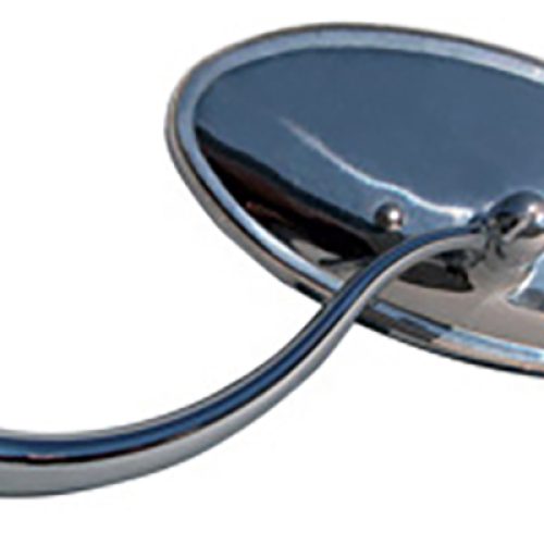 DRAKE OVAL RH SWANNECK MIRROR S/S OVAL HEAD W/HARDWARE