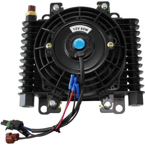 10 x 7-1/2″ COMP TRANS COOLER WITH 80w FAN & SWITCH -10ORB