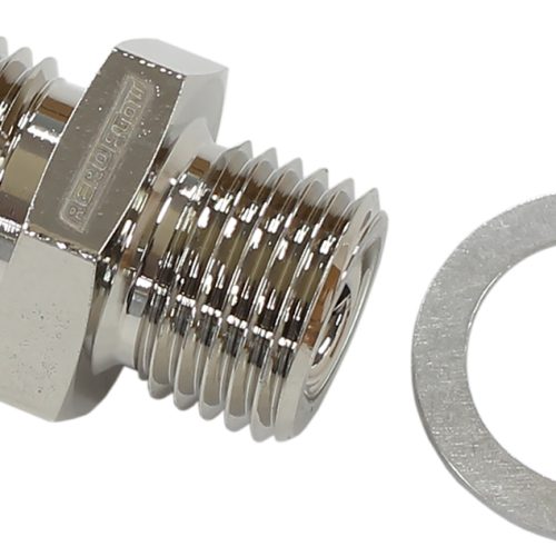 9/16″-18 NPSM SHORT to -6AN   WITH CRUSH WASHER ZINC STEEL