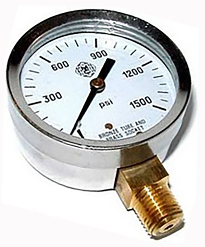 NITROUS PRESSURE GAUGE 0-1500 PSI, 2-1/4" OD