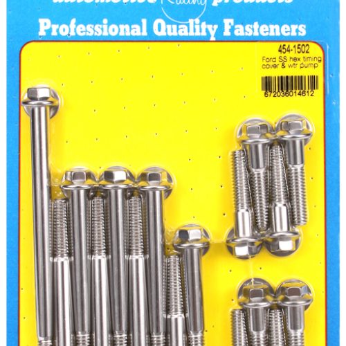 SS HEX TIMING COVER BOLT KIT  289-302W INC WATER PUMP BOLTS