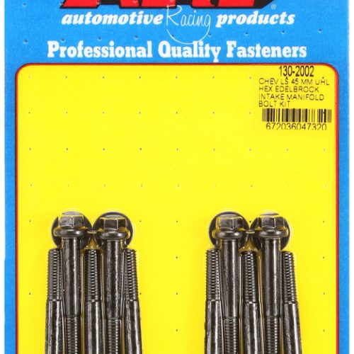 INTAKE MANIFOLD BOLTS, GM LS BLACK HEX, W/ EDELBROCK INTAKE