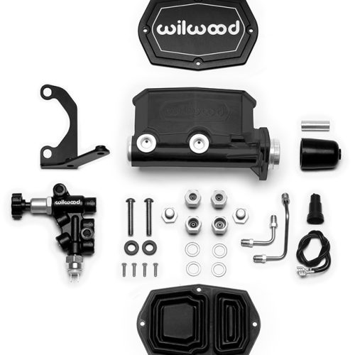 COMPACT TANDEM M/CYL KIT WITH BRACKET & VALVE, 1″ BORE, BLK