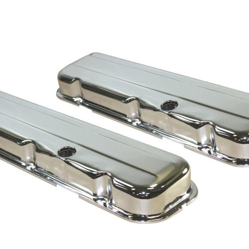 STEEL VALVE COVERS, BBC SHORT CHROME, NO LOGO
