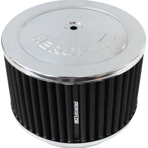 6-3/8″ X 4″ AIR CLEANER ASSY  5-1/8″ NECK, CHROME, COTTON