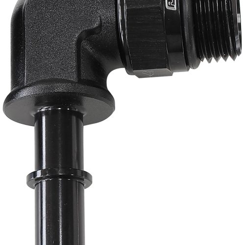 EFI FUEL FITTING 90 DEG 5/16  PUSH ON BARB TO -8ORB BLACK