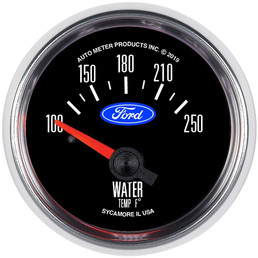 2-1/16" WATER TEMP 100-250F FORD, CHROME BEZEL, ELECTRIC