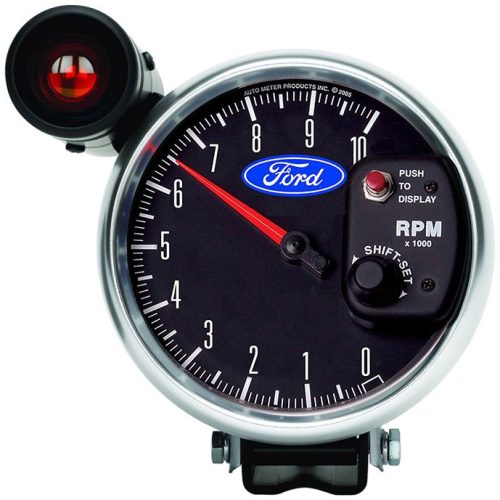 5″ TACHO W/ SHIFT LIGHT FORD, CHROME BEZEL, 10,000RPM