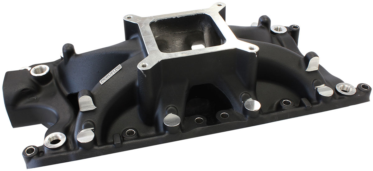 SBF HI RISE INTAKE MANIFOLD SINGLE PLANE FORD 302 BLACK