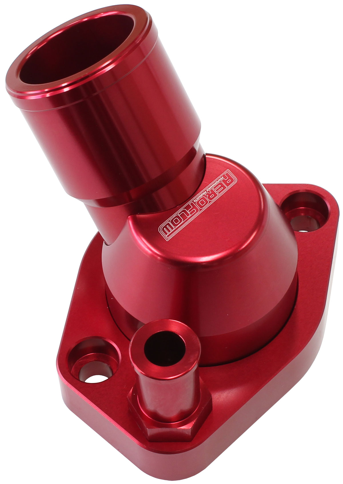 BILLET THERMOSTAT HOUSING RED FORD WINDSOR 45 DEG SWIVEL