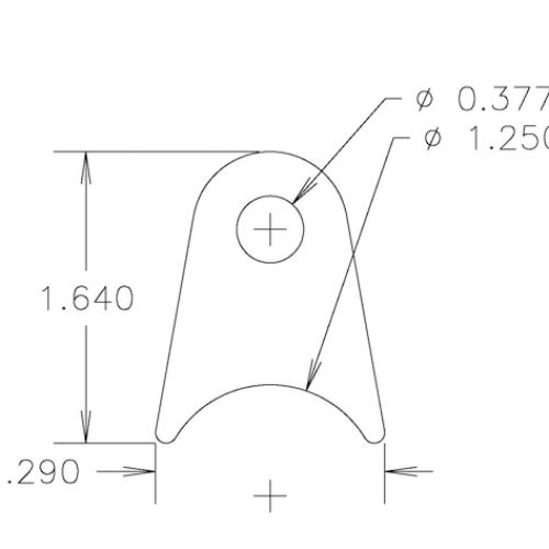 FLAT TABS, 3/8″ HOLE, QTY 20  7/8″ HT, 1-1/4″ TUBE RADIUS