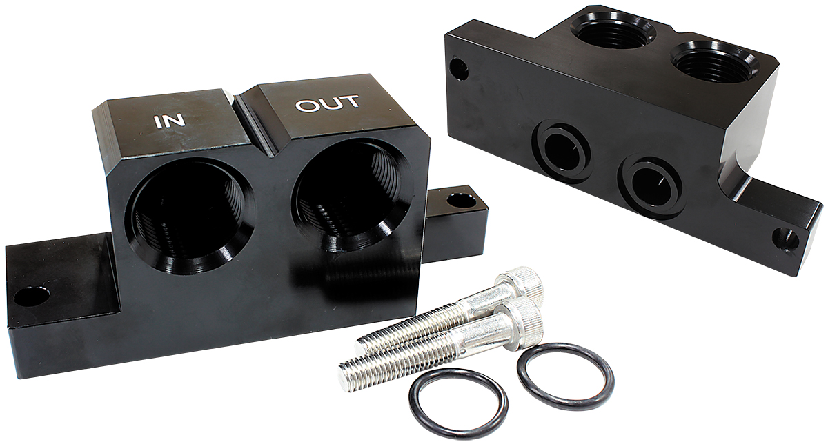 GM LS 90DEG OIL BLOCK ADAPTER SUITS FRONT/REAR SUMP -12ORB