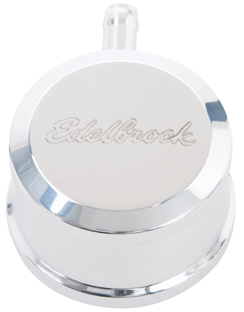 ROUND BREATHER POLISHED W/ 90 DEG PCV PUSH IN