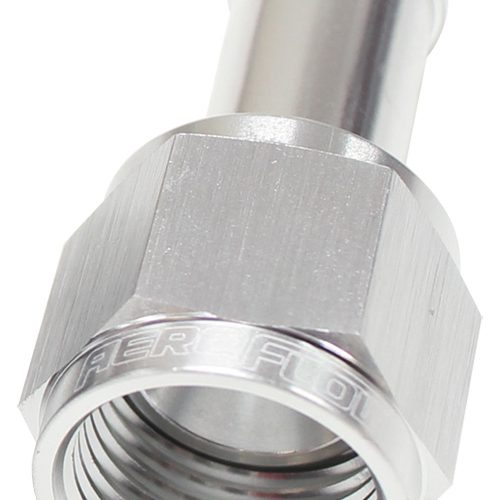 FEMALE -4AN TO 3/16″ BARB     SILVER WITH TUBE NUT