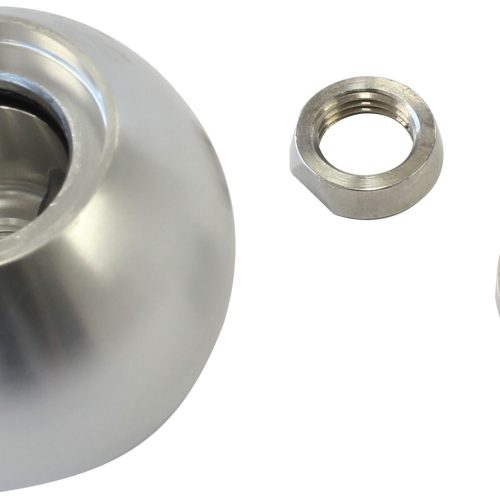 BARE SILVER SHIFTER GEAR KNOB NO INSERT NO BUTTON 1/2″-20