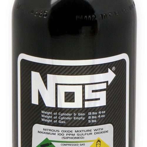 BLACK 5LB NITROUS BOTTLE      SUPER HI FLO VALVE & GAUGE