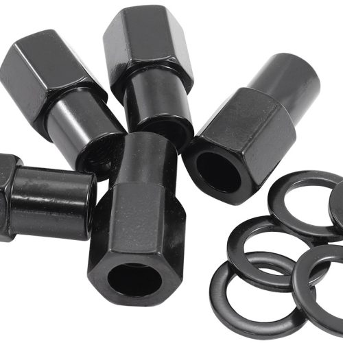 1/2″-20 .750″ SHANK OPEN WHEEL NUTS BLACK (5 PACK)