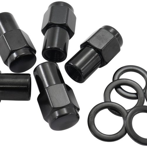 7/16″-20 .750″ SHANK CLOSED WHEEL NUTS BLACK (5 PACK)