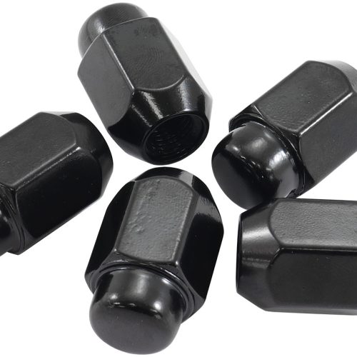 M12 X 1.50mm ACORN MEDIUM CLOSED WHEEL NUTS BLACK (5)