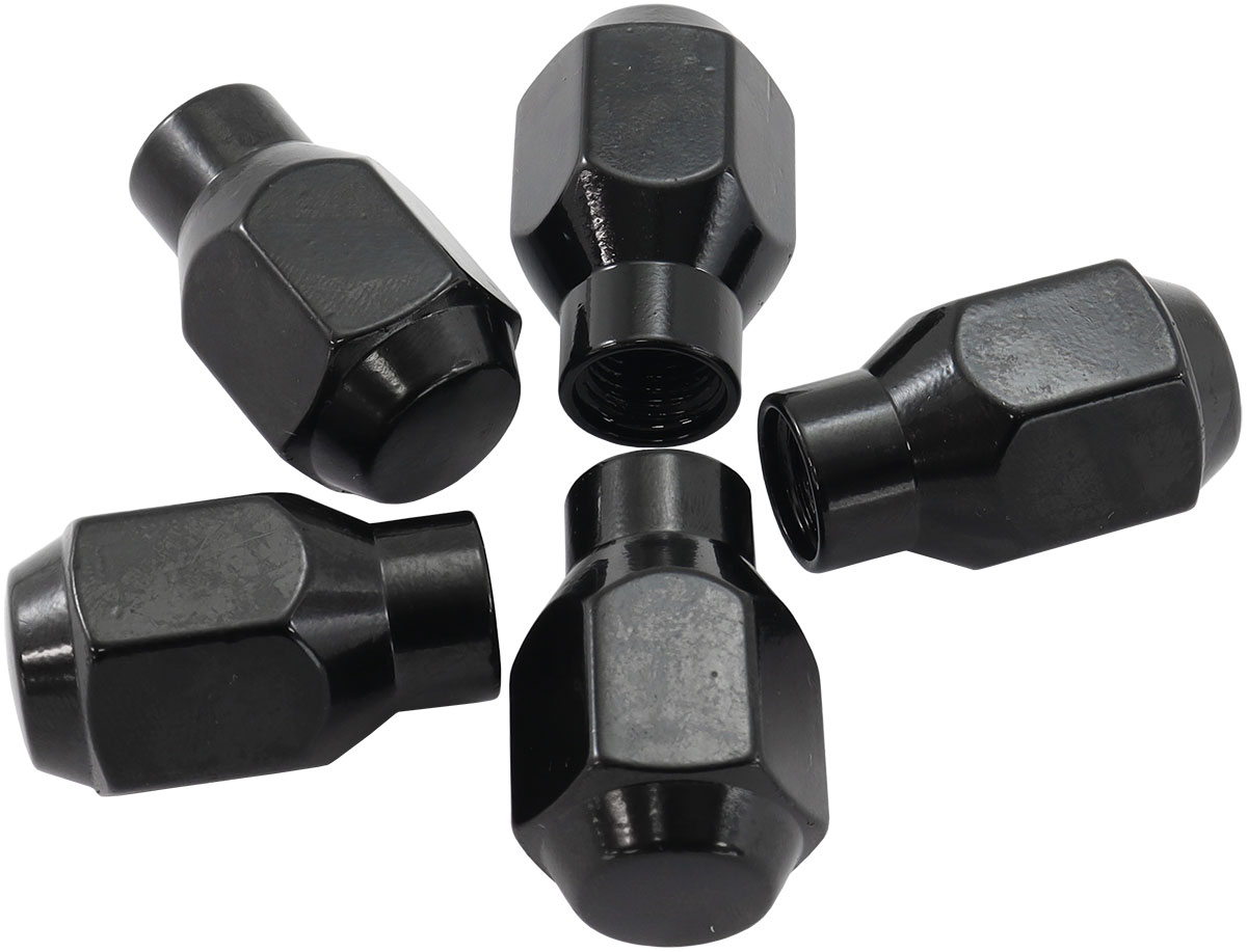 M12 X 1.50mm CONICAL ET CLOSEDWHEEL NUTS BLACK (5)