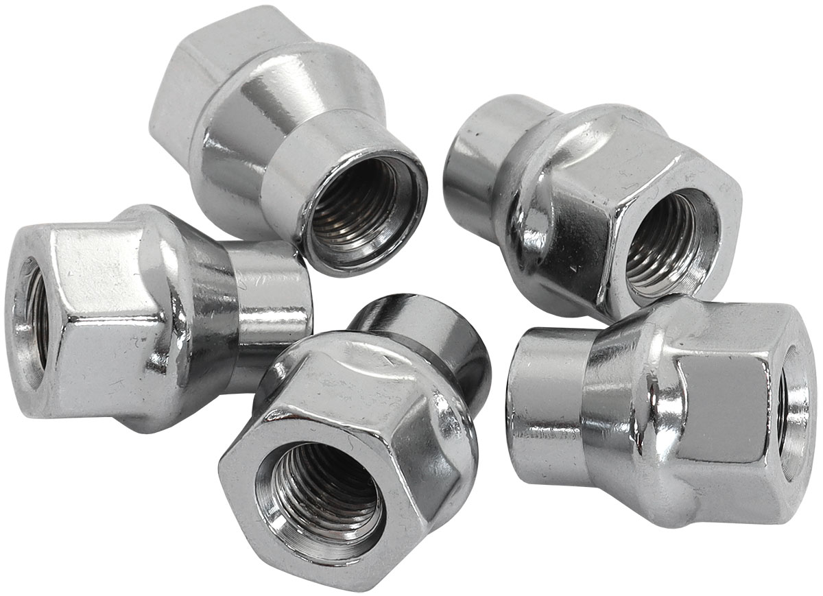 7/16"-20 CONICAL ET OPEN WHEEL NUTS CHROME (5 PACK)