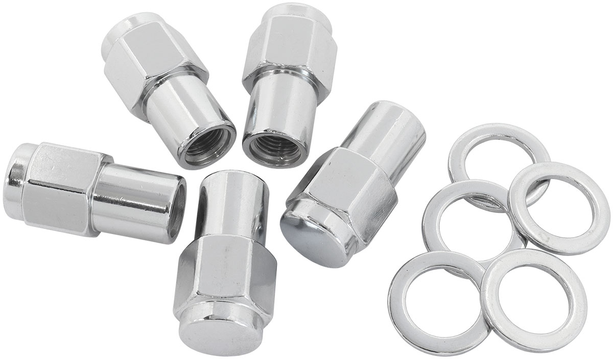 0.750 SHANK CLOSED NUTS 1/2 CHROME 1/2-20" WHEEL (5)