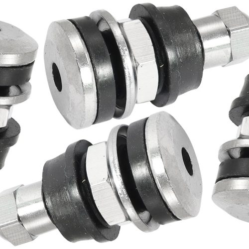 BOLT IN WHEEL VALVE STEMS 4 PACK CHROME 7/16″ 5/8″ HOLES