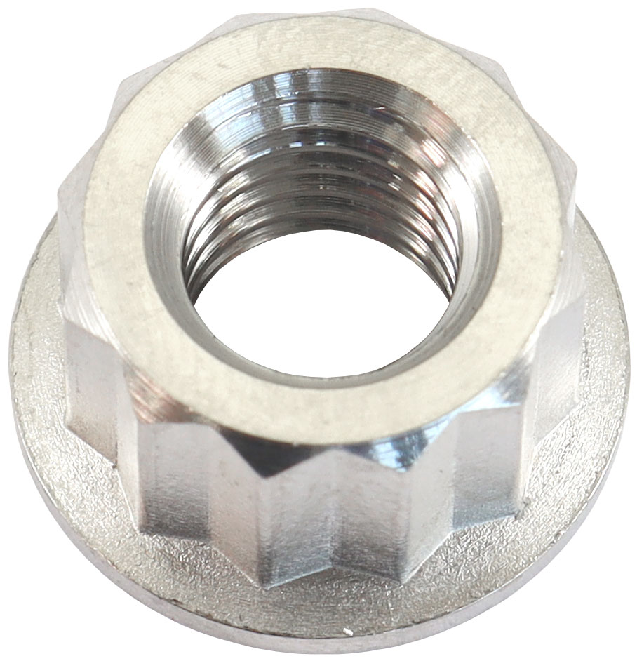 M8x1.25mm TITANIUM NUT 12 POINT SINGLE M8 x 1.25