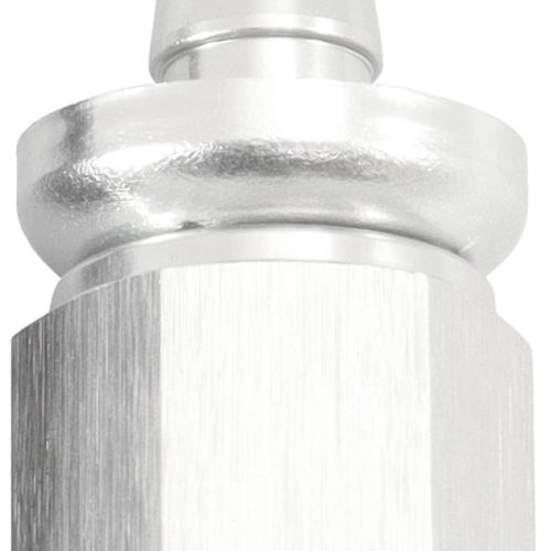 -6AN TO 5/16″ BARB STRAIGHT   FULL FLOW PUSH LOCK SILVER