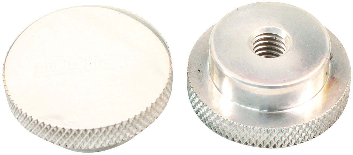 AIR CLEANER NUT 1/4" POLISHED LOW PROFILE TALL STEP 1/4" UNC