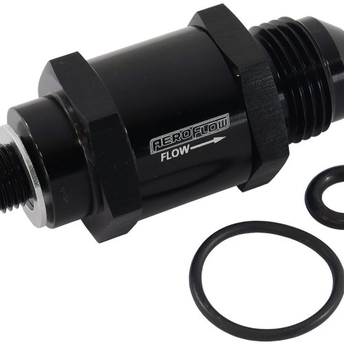 M10 X 1.0MM X -8AN CHECK VALVEBLACK MALE TO MALE BOSCH PUMP