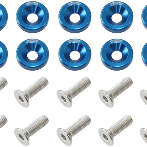 BILLET DRESS UP FENDER BOLT   10 PACK 1/4 UNC UHL 25MM BLUE