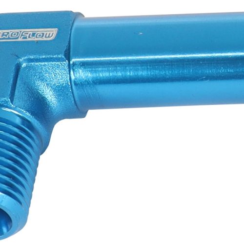 90 DEG 1/8″ NPT TO 3/8″ BARB  BLUE 90 DEG MALE TO MALE