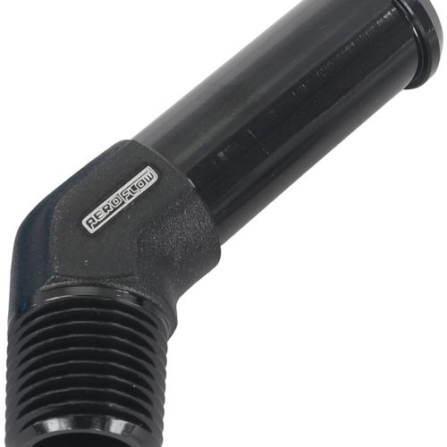 45 DEG 1/8″ NPT TO 3/8″ BARB  BLACK STRAIGHT MALE TO MALE