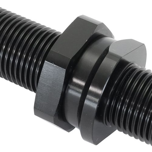 BILLET BULKHEAD INSERTS #8 AC FITTING BOTH SIDES BLACK