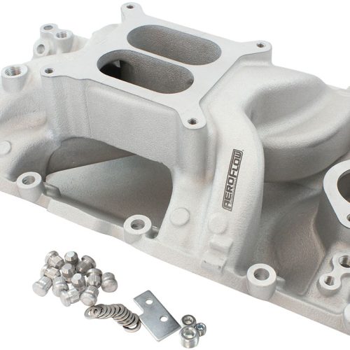 Small Block Chrysler Air Gap Dual Plane Intake Manifold, Natural Cast Finish 1500 – 6500 RPM, Square Bore Carburettor Pad, Non-EGR