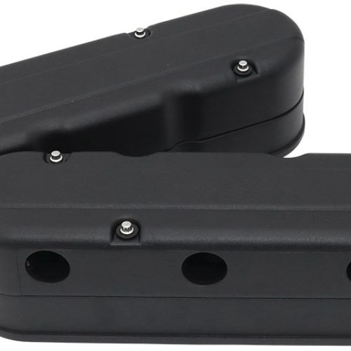 GM LS 2 PIECE VALVE COVERS    CAST TALL RETRO SMOOTH BLACK