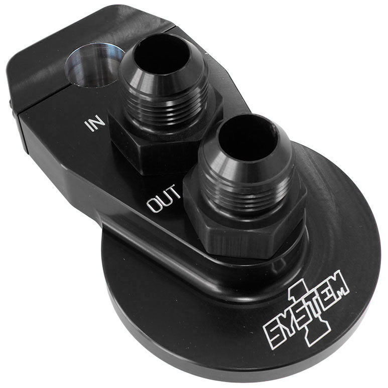 BLK BILLET REMOTE FILTER MOUNT-12, 1-1/2 HOLE FOR 1-1/2" DIA